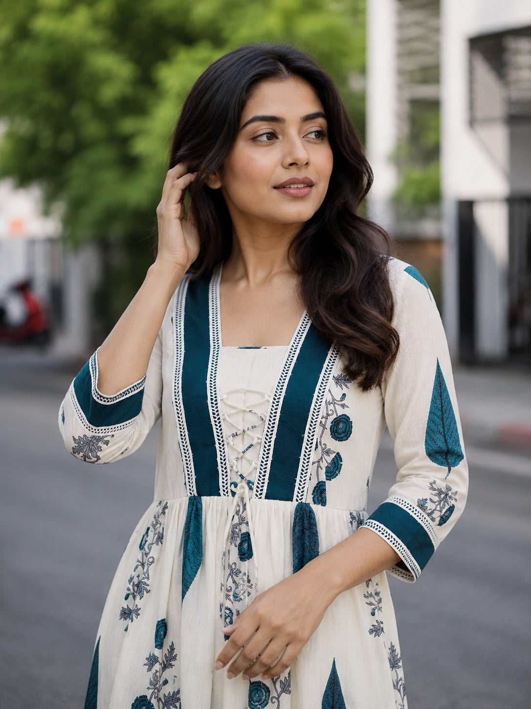 Ivory Sage Peplum Top