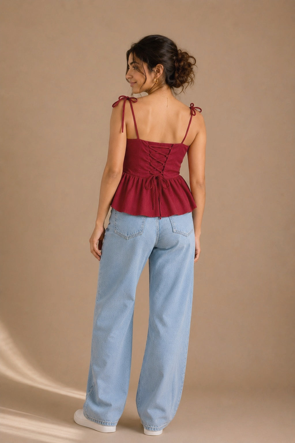 Berry Bow Peplum Top