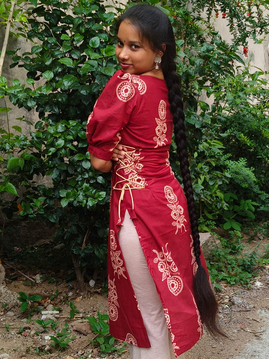 Laal Gulzaar Kurti 🌹