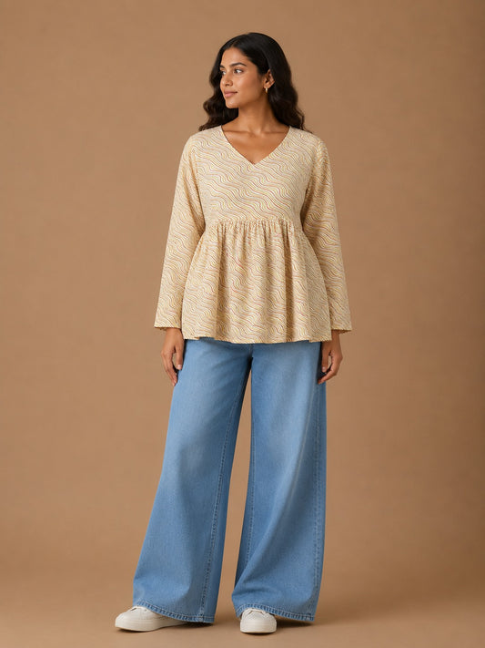 Geometric Peplum top