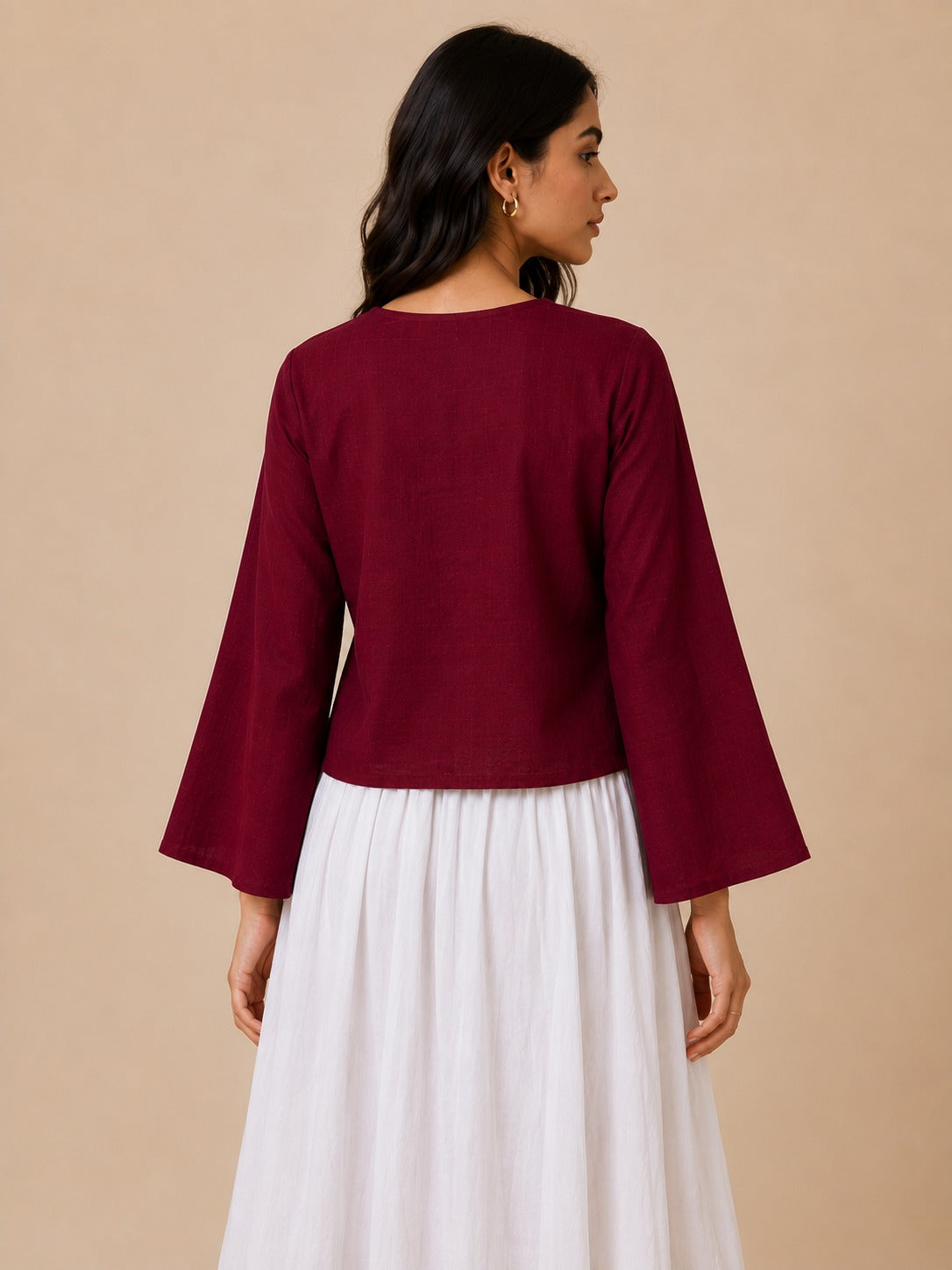 Maroon Tie-Up Shrug ❤️