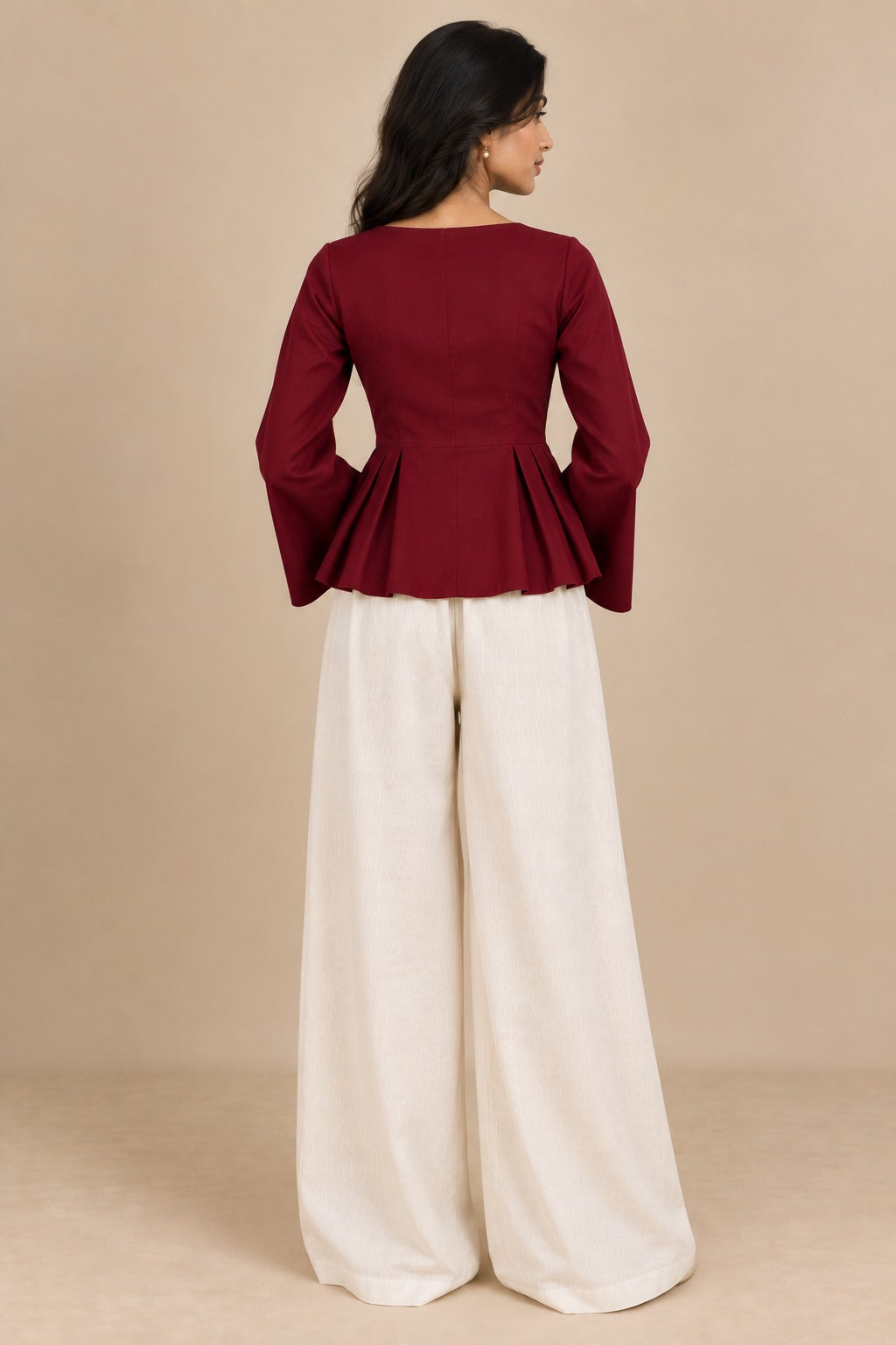 Merlot Pleated Top