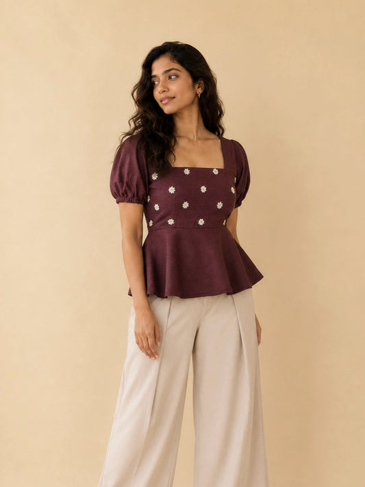 Mocha Daisy Top