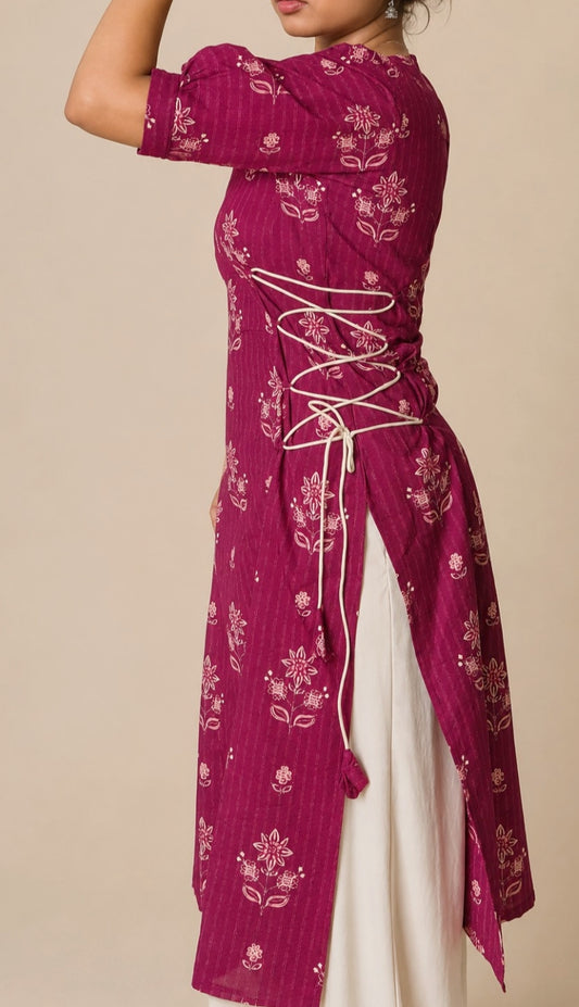 Mulberry Side Corset Kurti