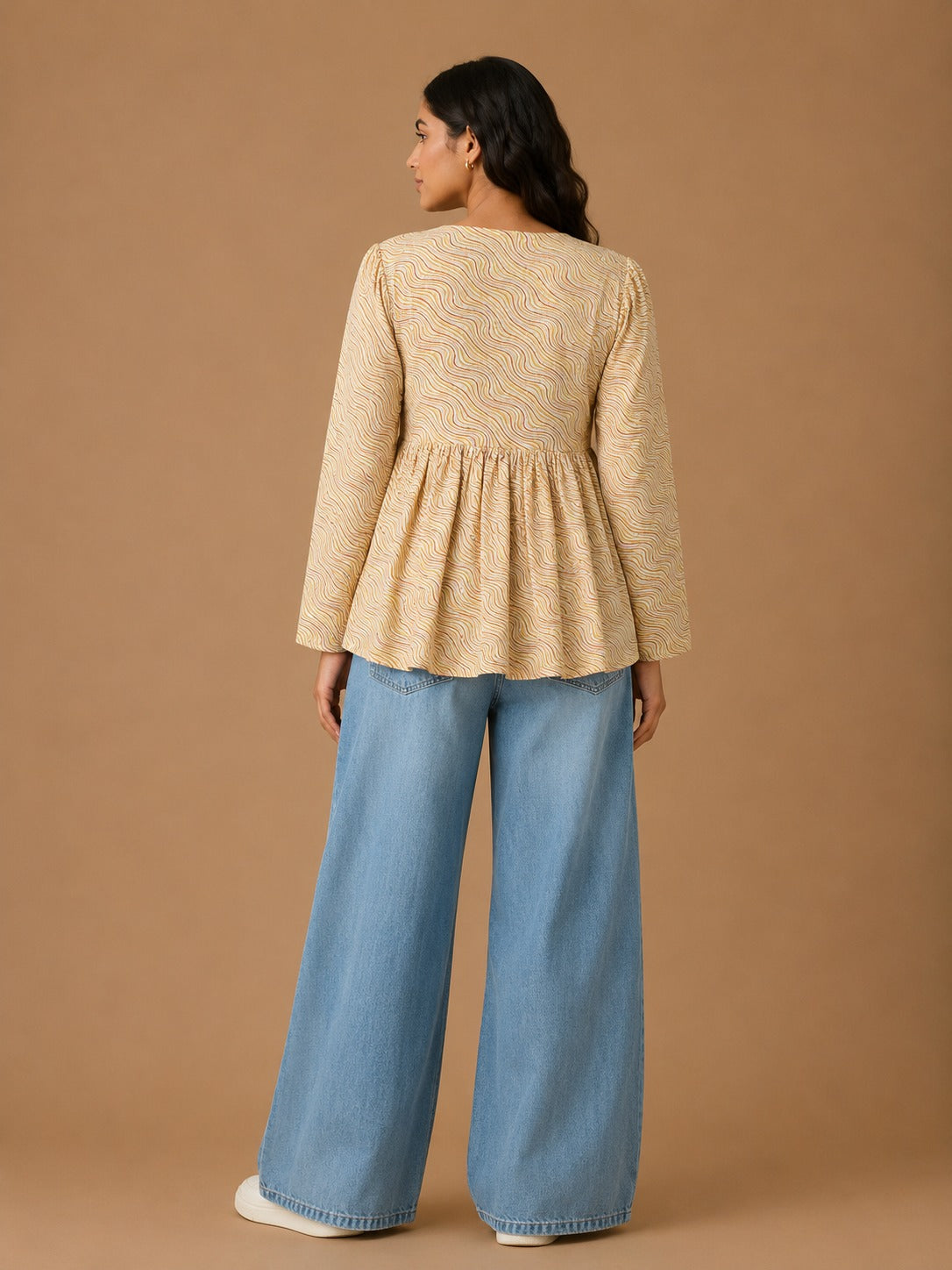 Geometric Peplum top
