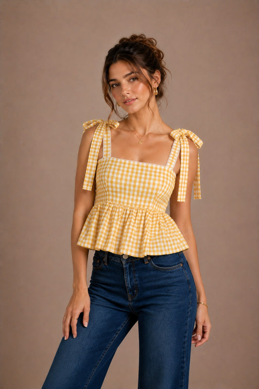 Liora Gingham Top