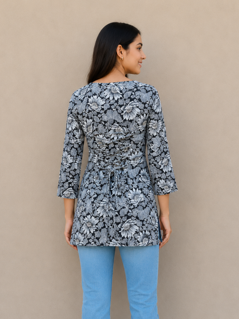 Floral Corset Fit Kurti
