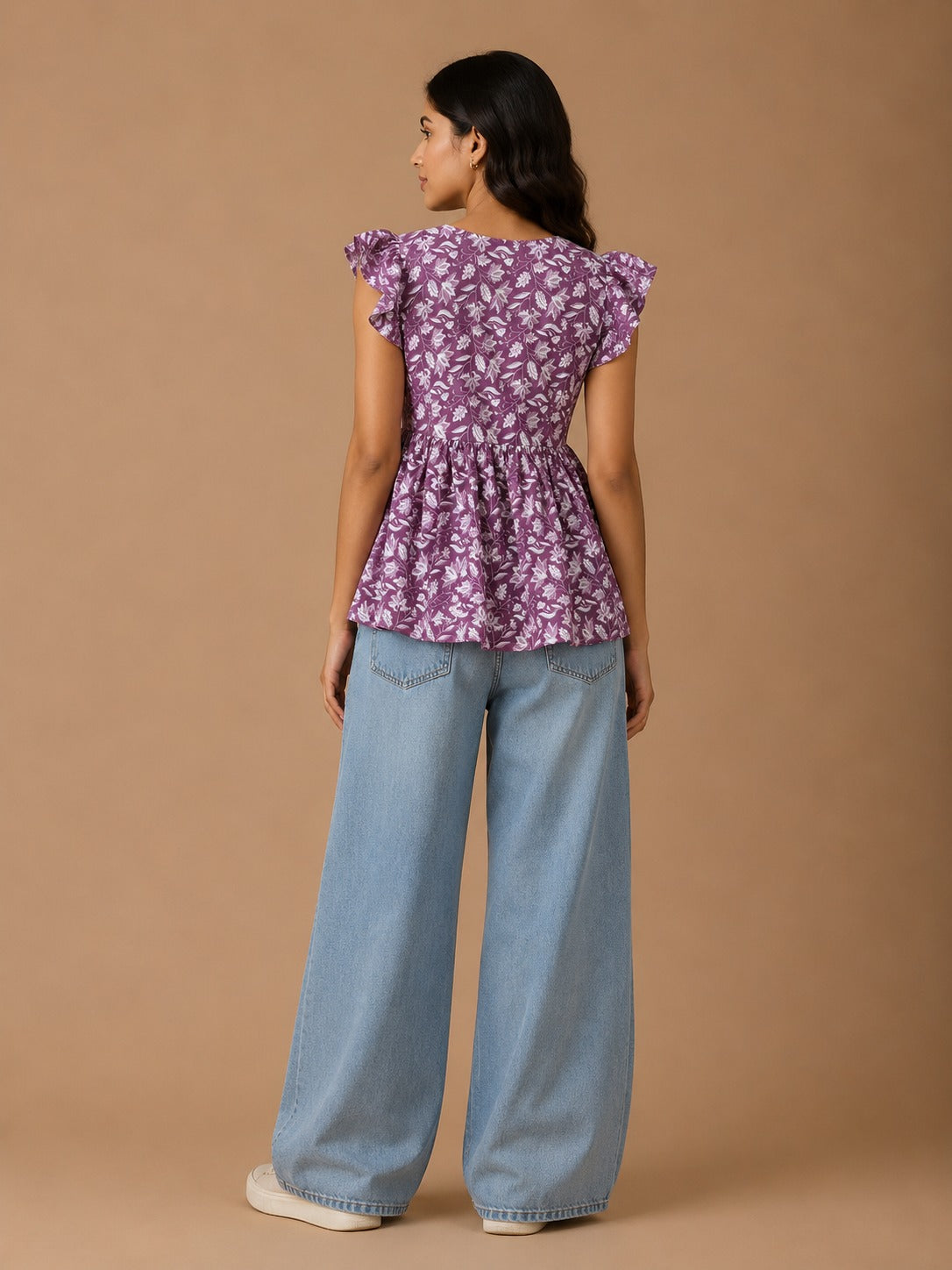 Floral peplum Top