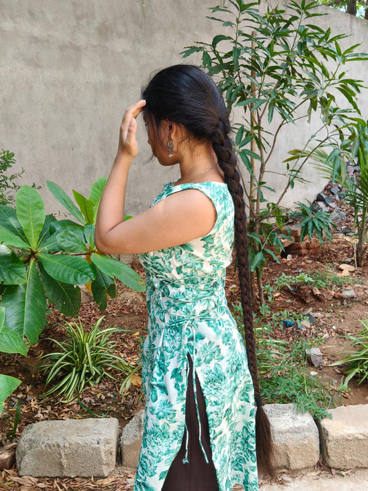 Mint Floral Corset Kurti