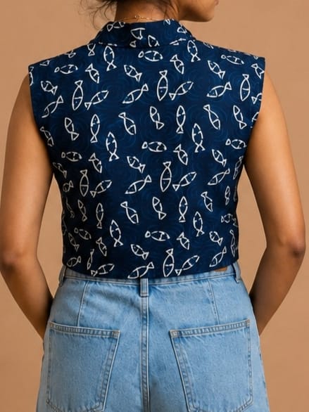 Ocean Ink Crop Shirt