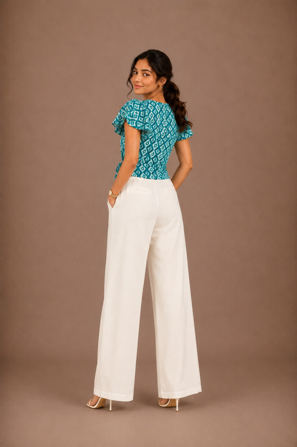 Teal Breeze Wrap Top