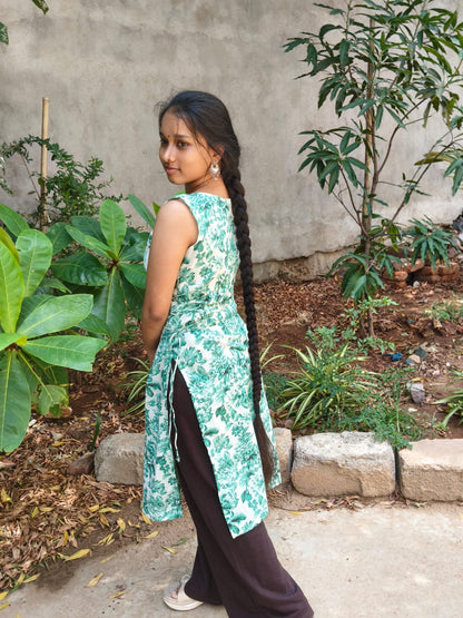 Mint Floral Corset Kurti