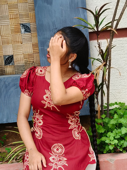 Laal Gulzaar Short Kurti