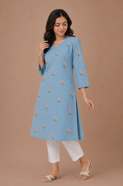 Seren Grey Floral Kurti