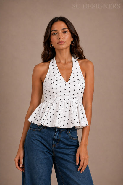 Polka Muse Halter Top