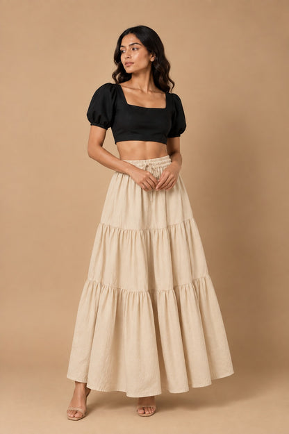 Siyahi tiered skirt