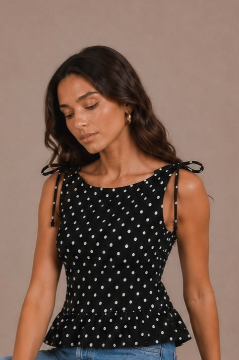Midnight Polka Top