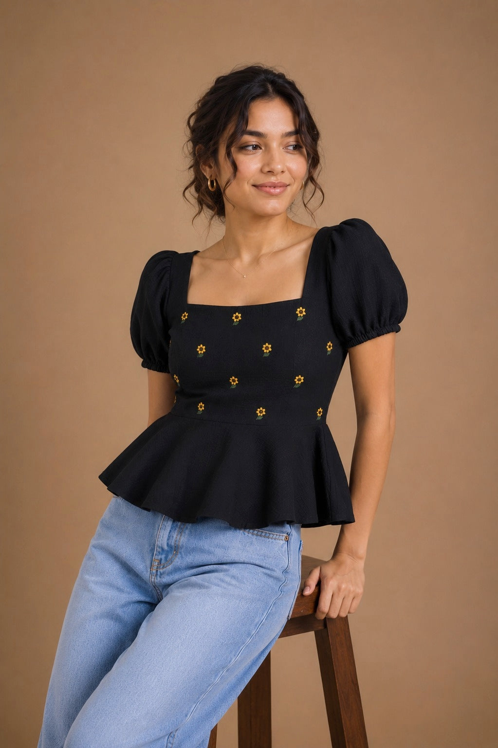 Midnight Sunflower Top