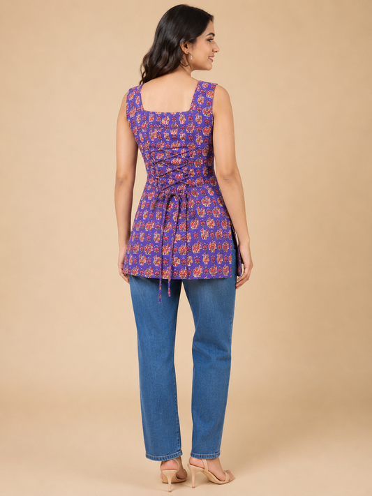 Sleeveless Corset Fit Kurti