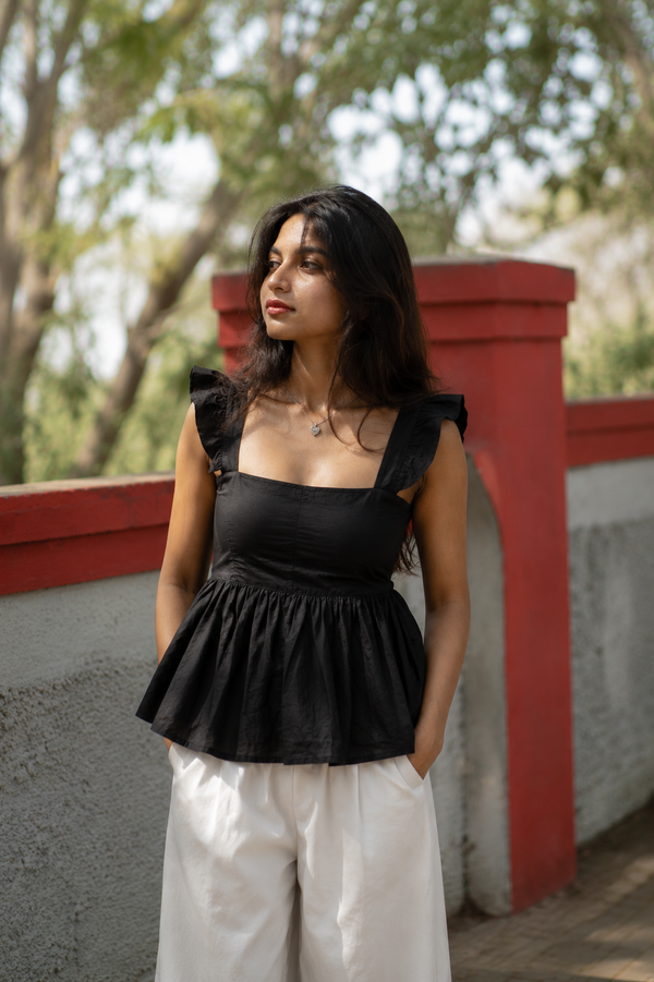 Onyx Peplum Top