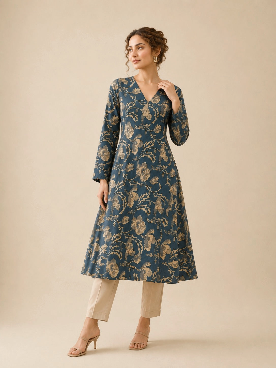 Mist Grey A-Line Kurti