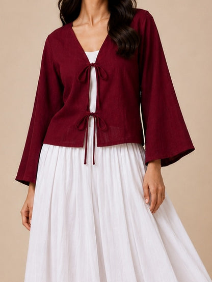 Maroon Tie-Up Shrug ❤️