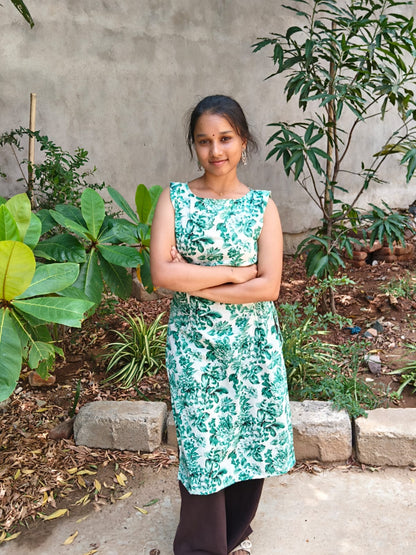 Mint Floral Corset Kurti