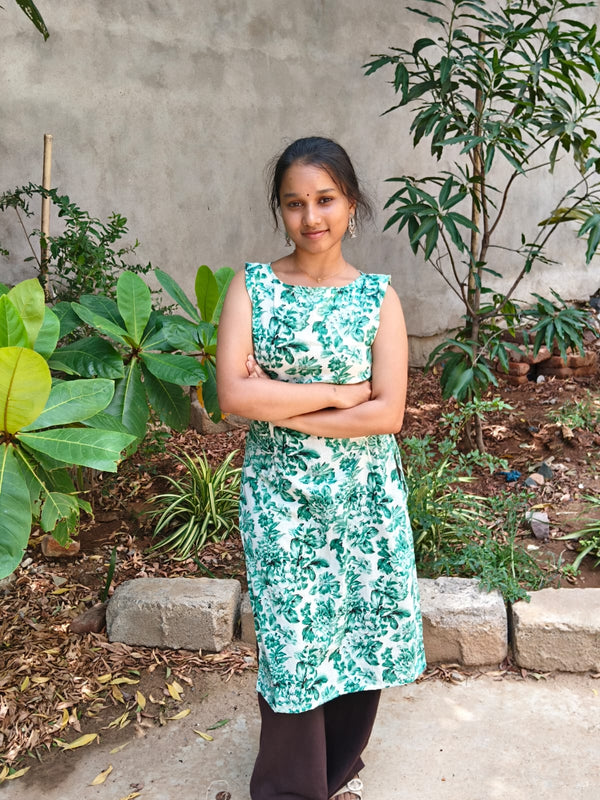 Mint Floral Corset Kurti