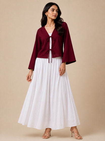 Maroon Tie-Up Shrug ❤️