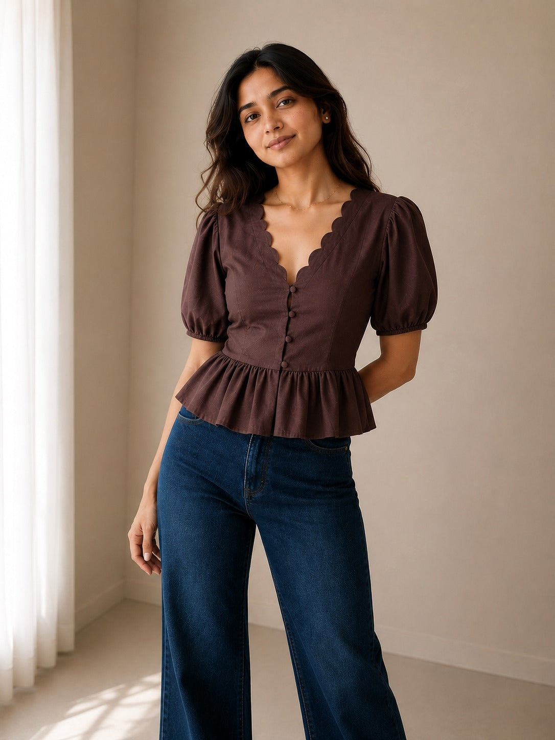 Espresso Scallop Top