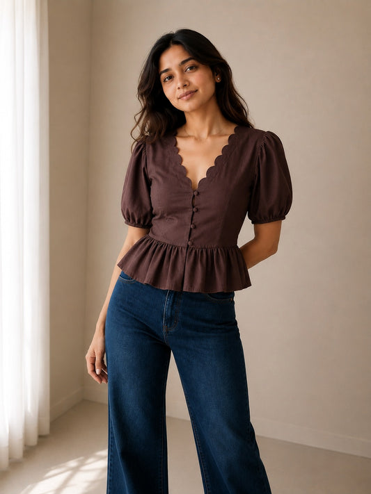 Espresso Scallop Top