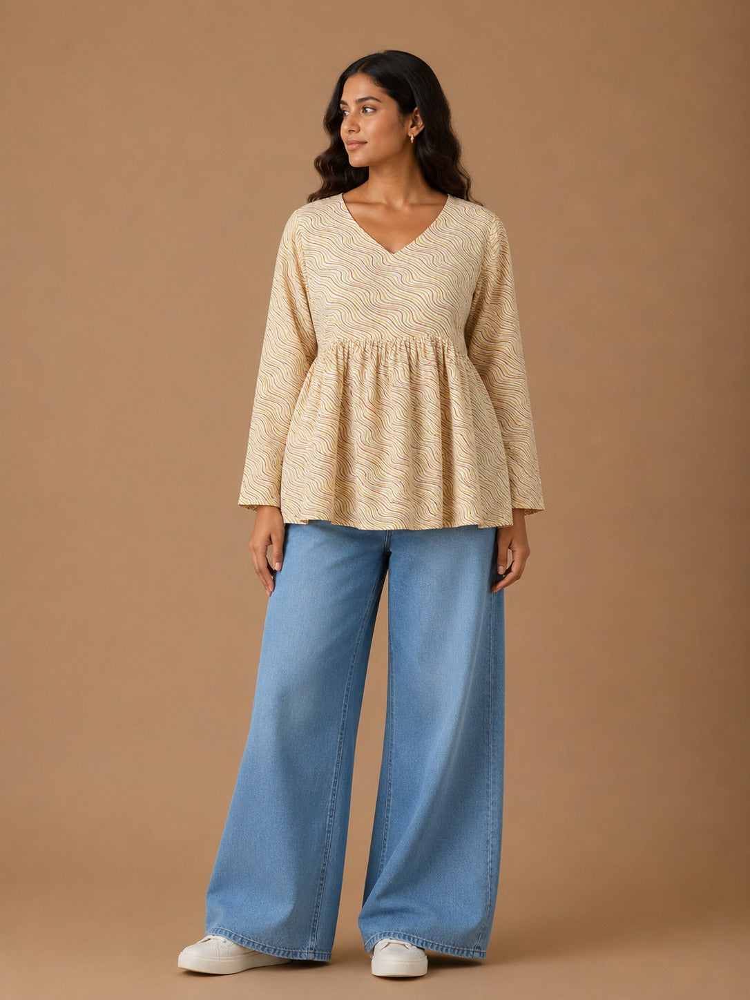 Geometric Peplum top