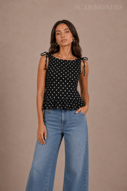Midnight Polka Top