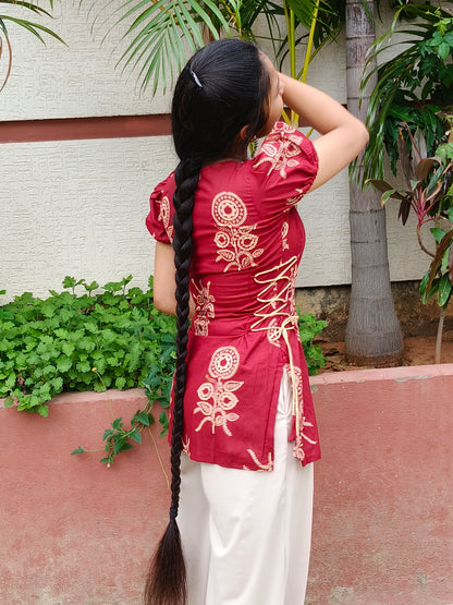 Laal Gulzaar Short Kurti