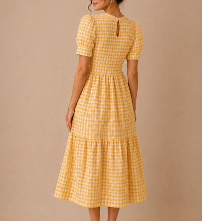 Liora Gingham Midi Dress