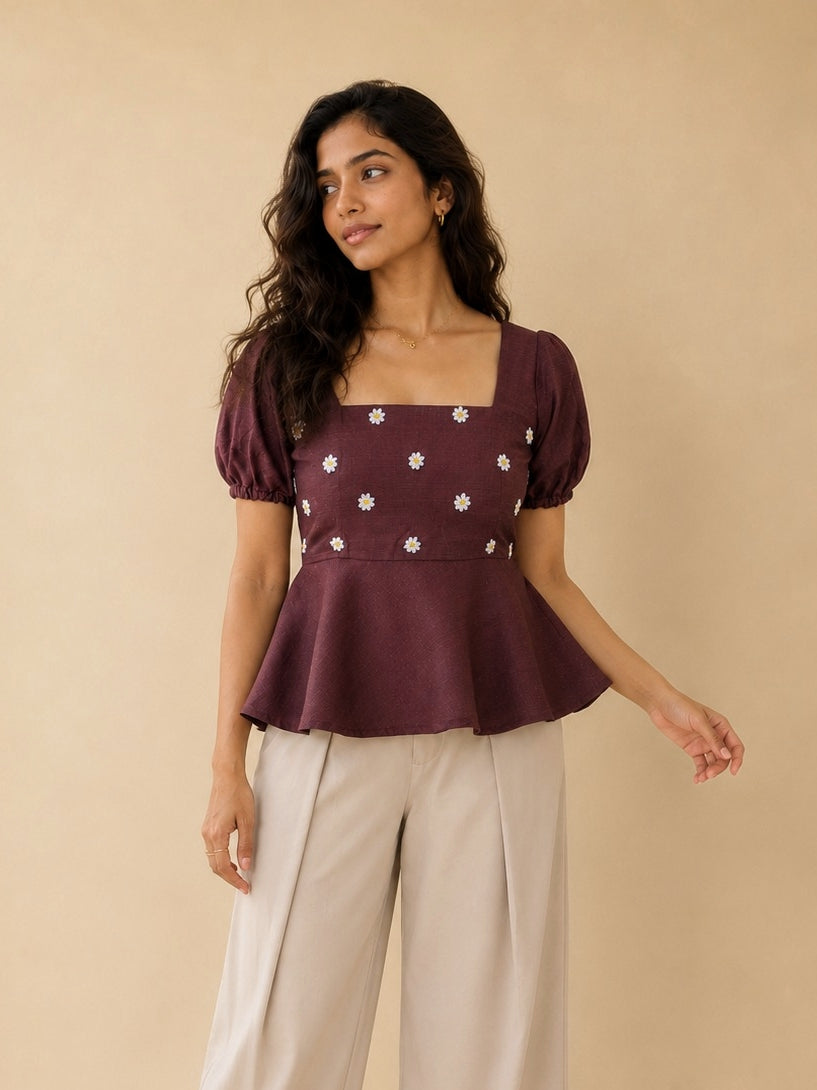 Mocha Daisy Top