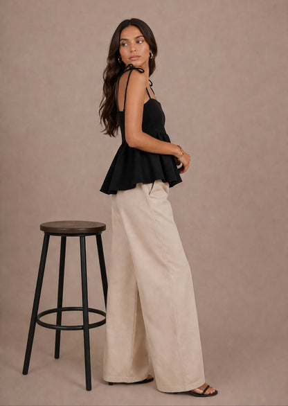 Évara Tie-Strap Peplum Top