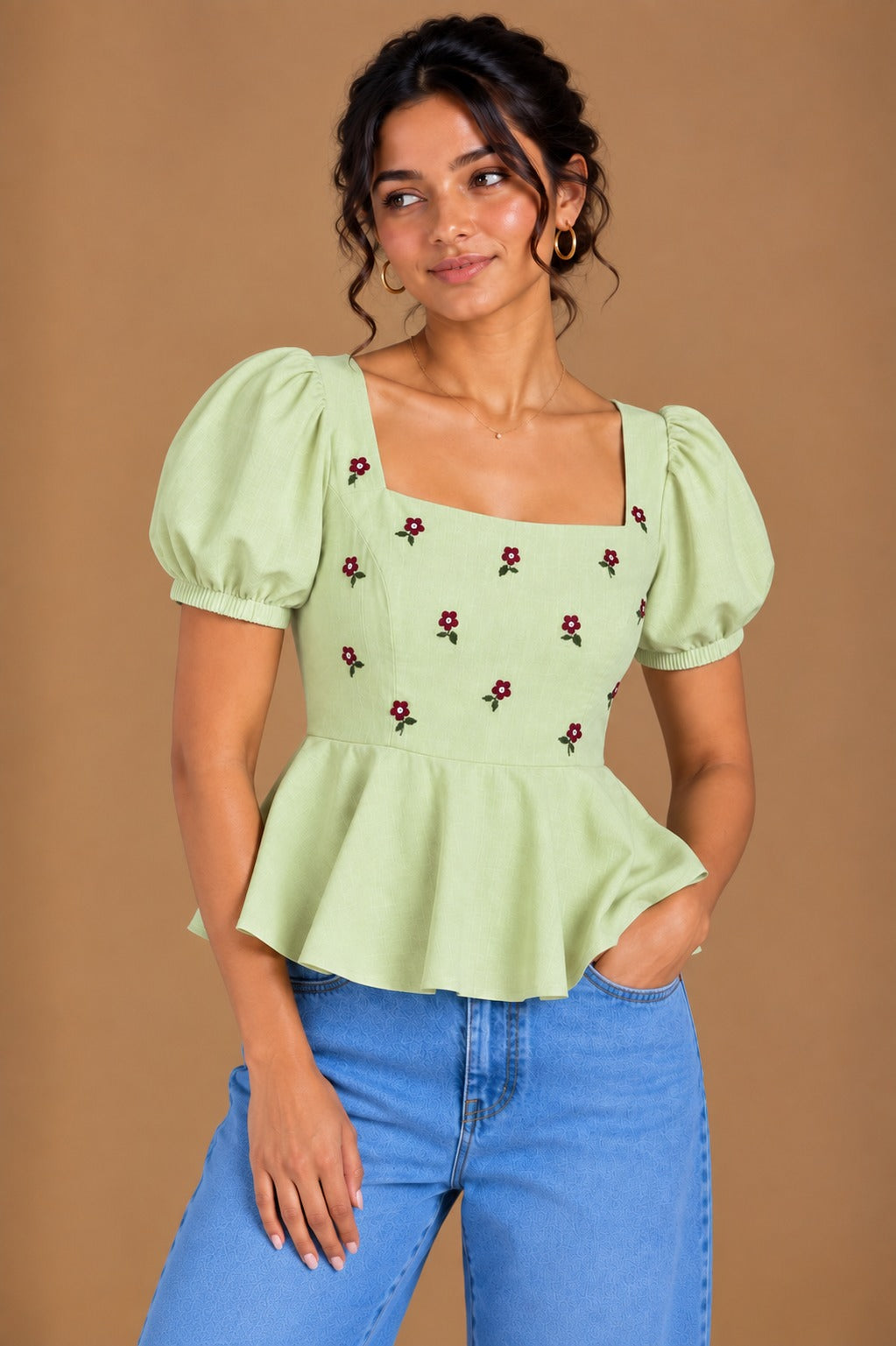 Pistachio Bloom Top