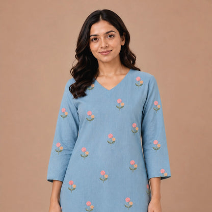 Seren Grey Floral Kurti