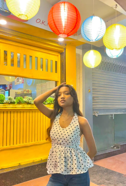 Polka Muse Halter Top