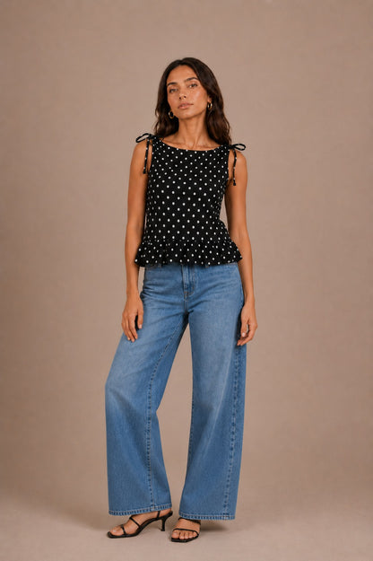 Midnight Polka Top