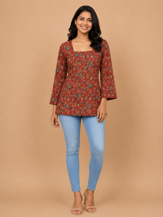 Kalamkari Corset Kurti