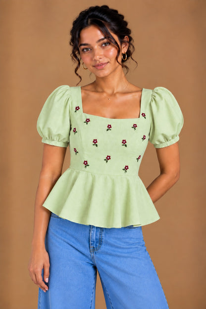 Pistachio Bloom Top