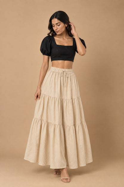 Siyahi tiered skirt