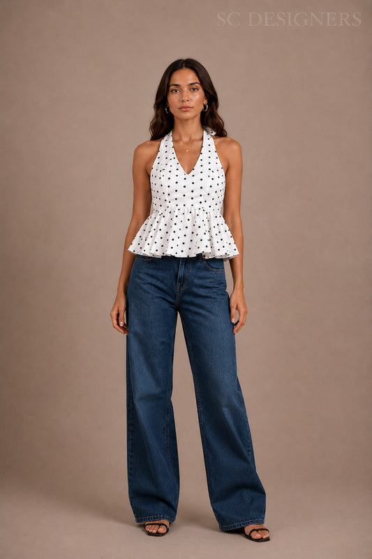 Polka Muse Halter Top
