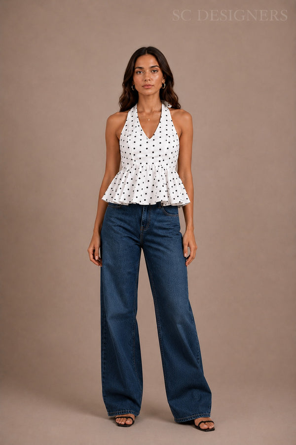 Polka Muse Halter Top