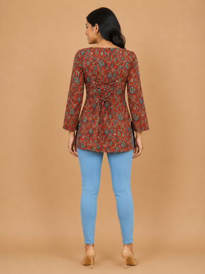 Kalamkari Corset Kurti