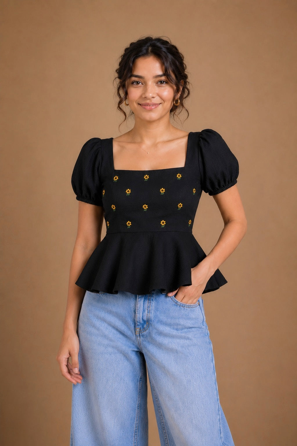 Midnight Sunflower Top