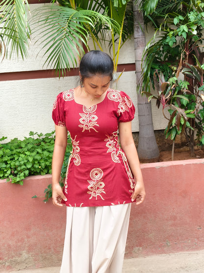 Laal Gulzaar Short Kurti