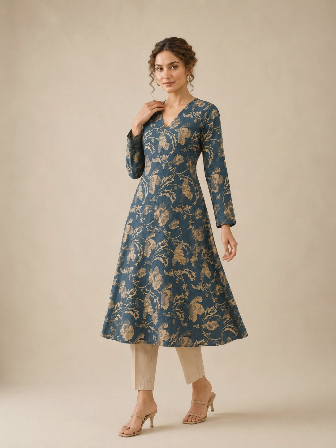 Mist Grey A-Line Kurti